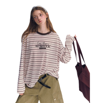 Stripe Rhinestone Long Sleeve