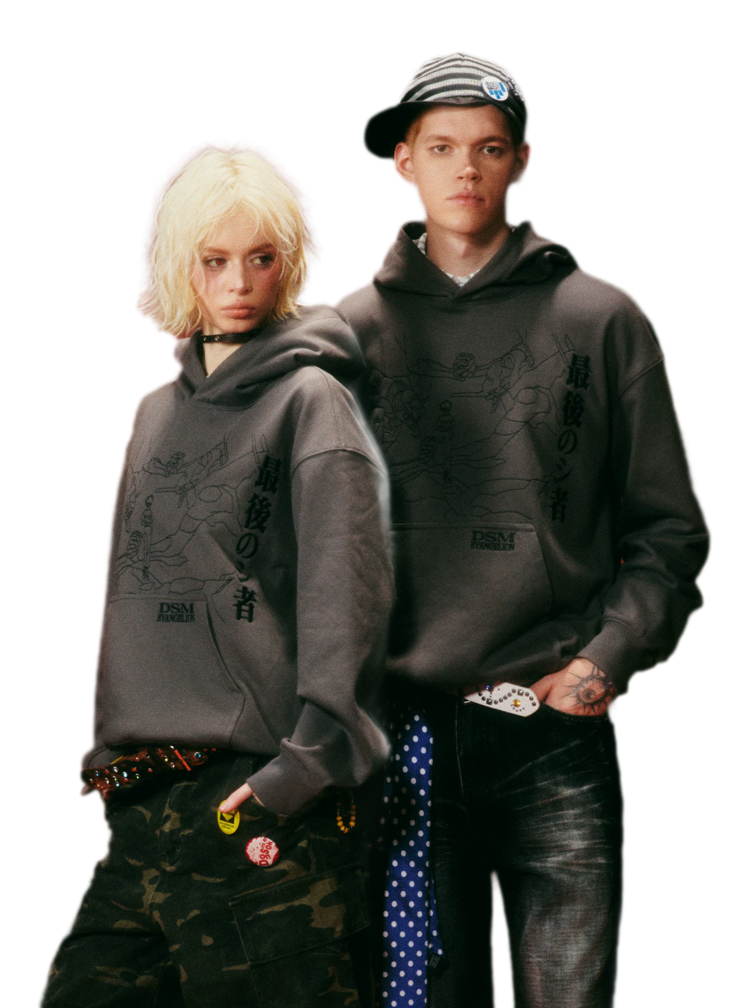Line-Art Embroidered Hooded Sweatshirt