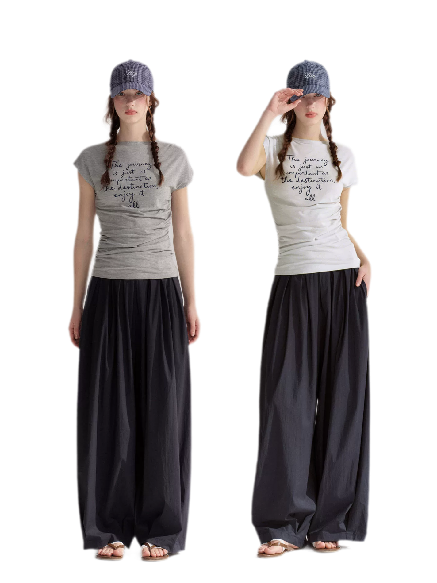 Ruched Embroidered Sleeve T-Shirt