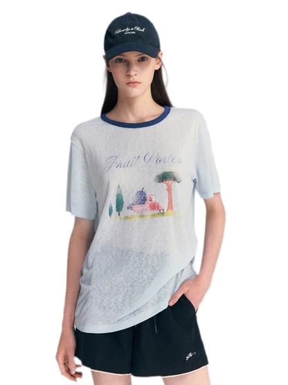 Lyocell Print T-Shirt