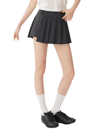 Striped Pleated Skort
