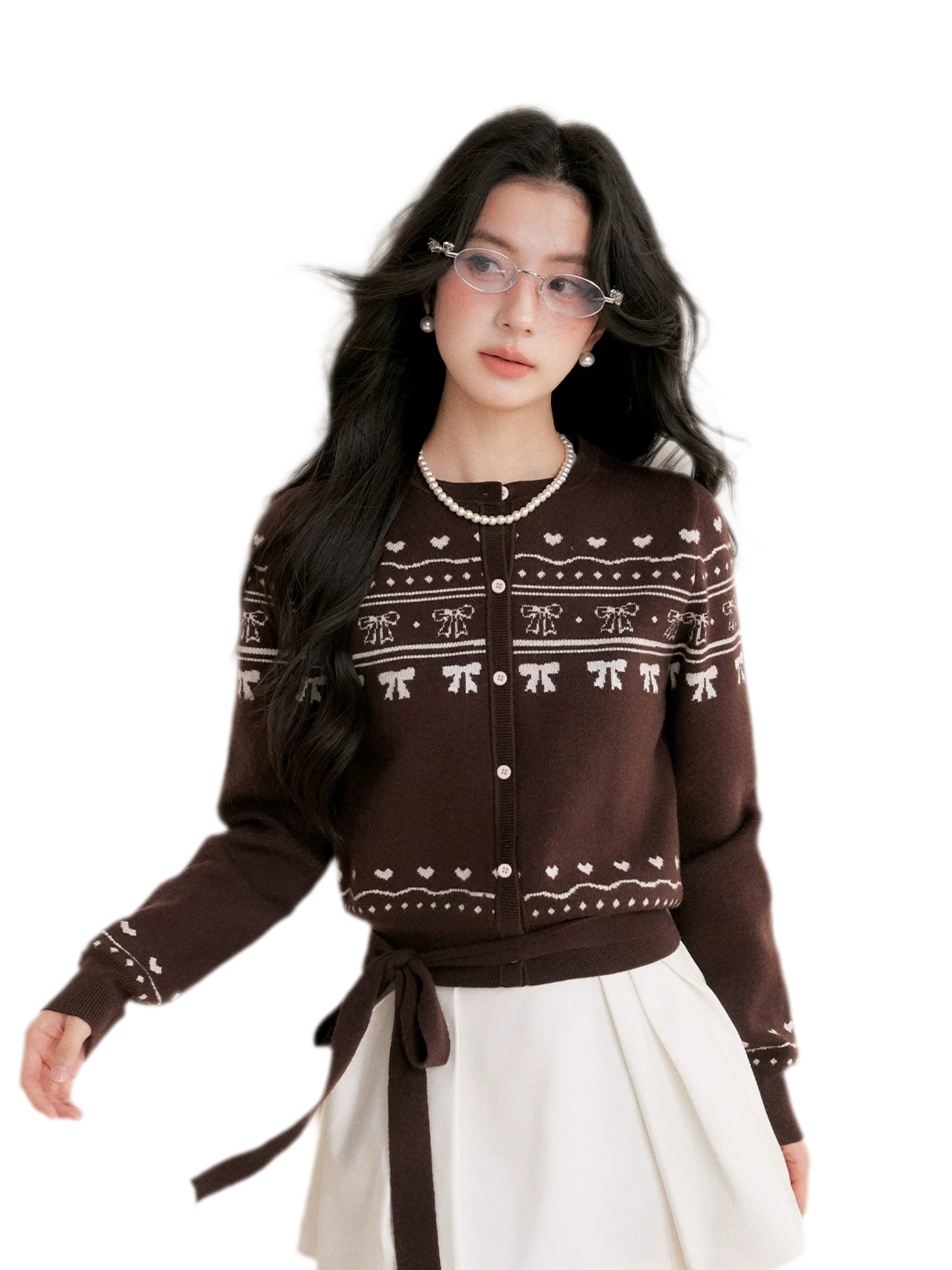 Fair Isle Tie Cardigan