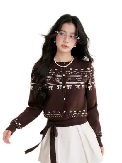 Fair Isle Tie Cardigan