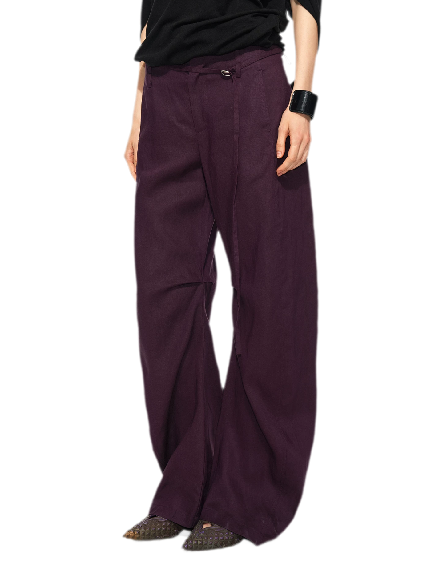 Linen Tencel Curved Pants