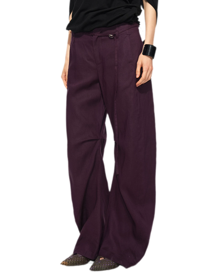 Linen Tencel Curved Pants