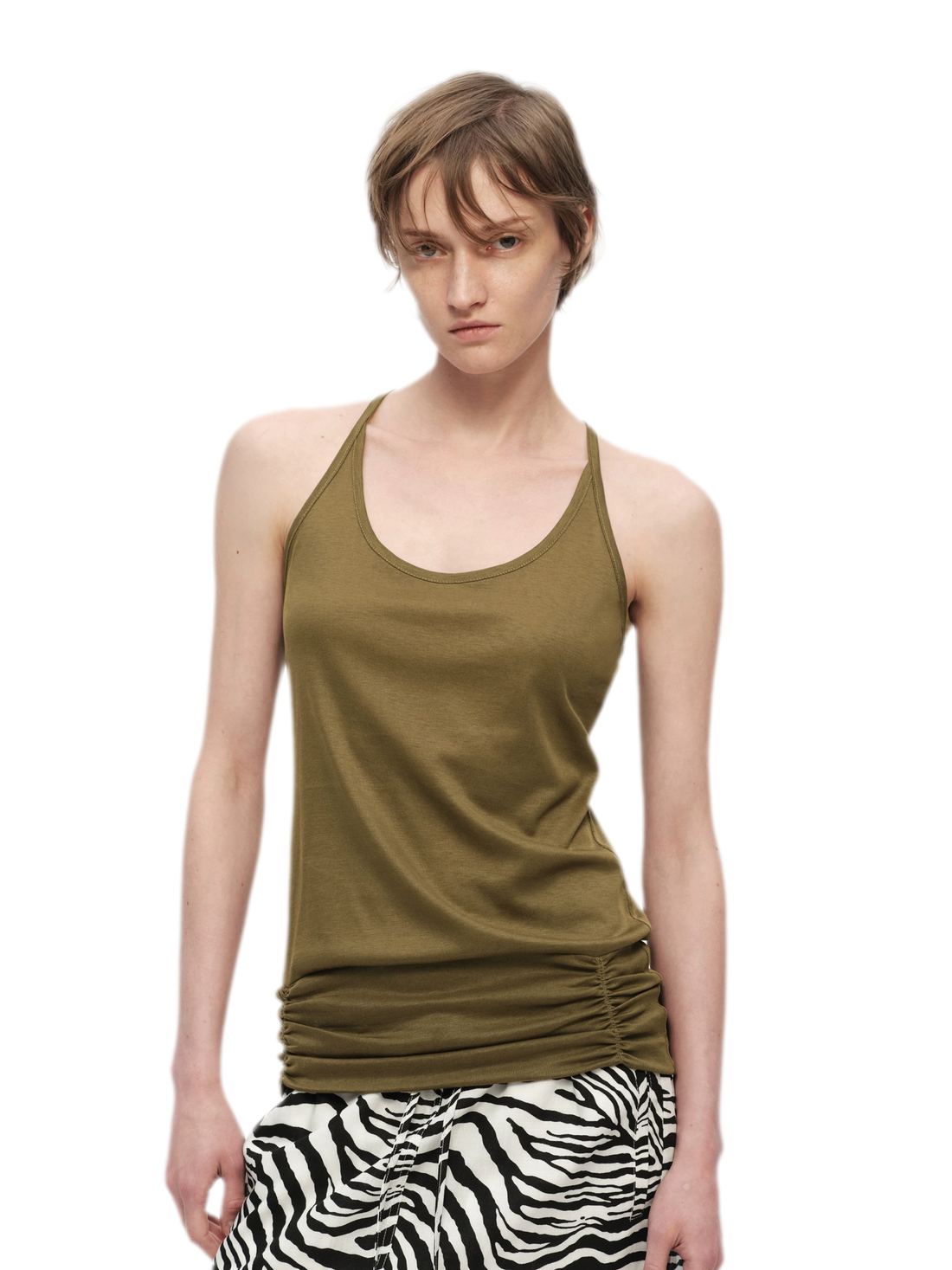 Lyocell Ruched Racerback Tank