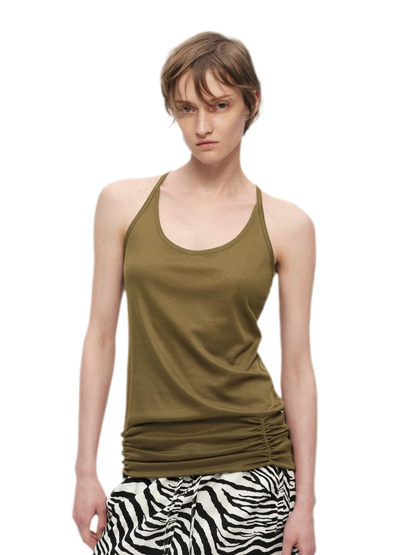 Lyocell Ruched Racerback Tank