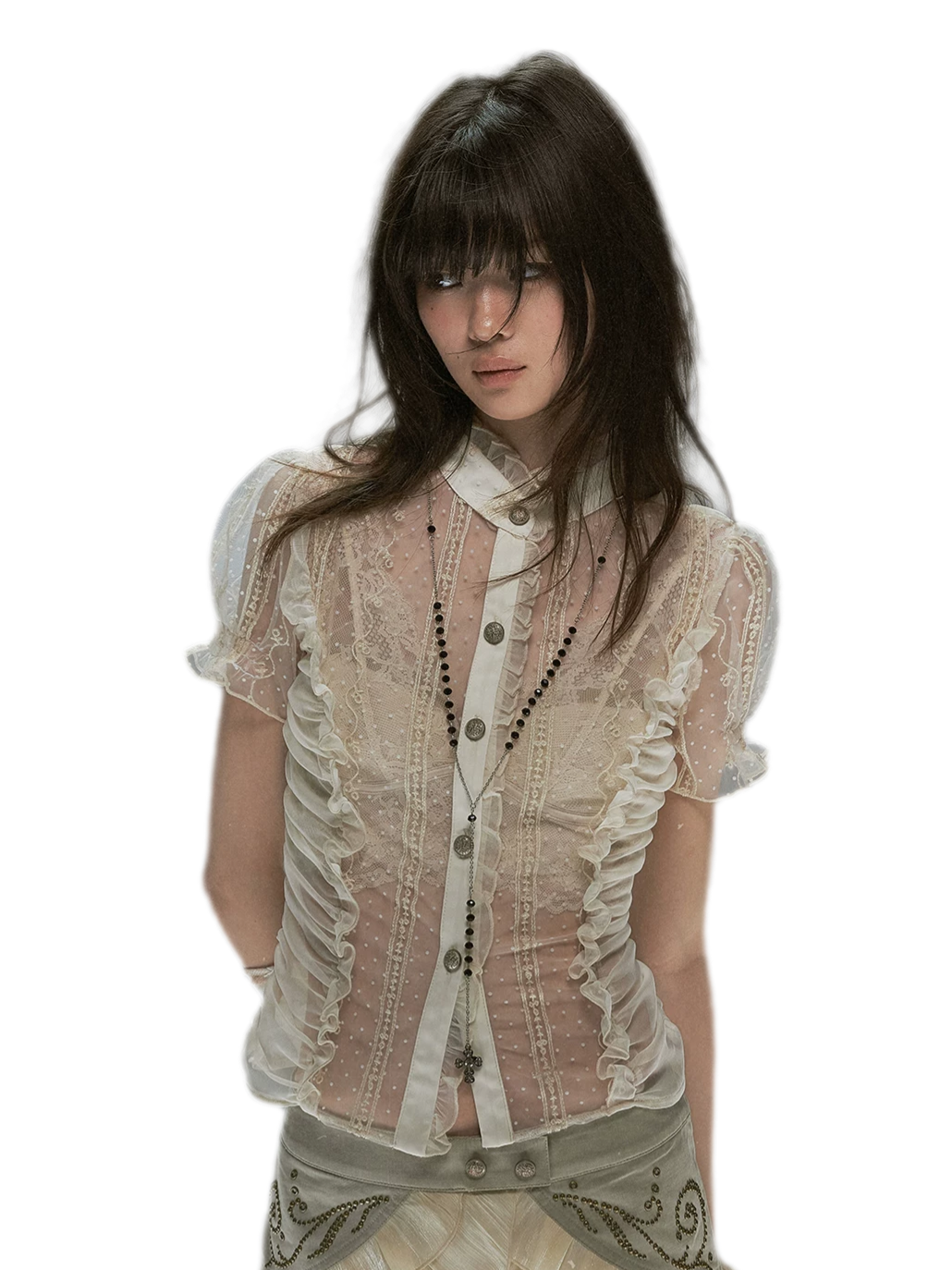 Romantic Archer Sheer Blouse