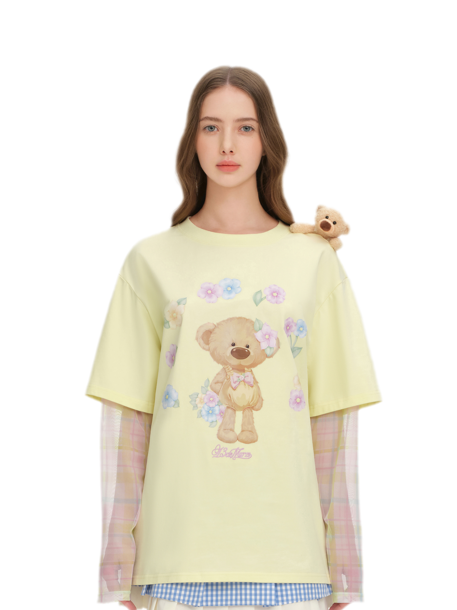 Floral Appliqué Layered T-shirt