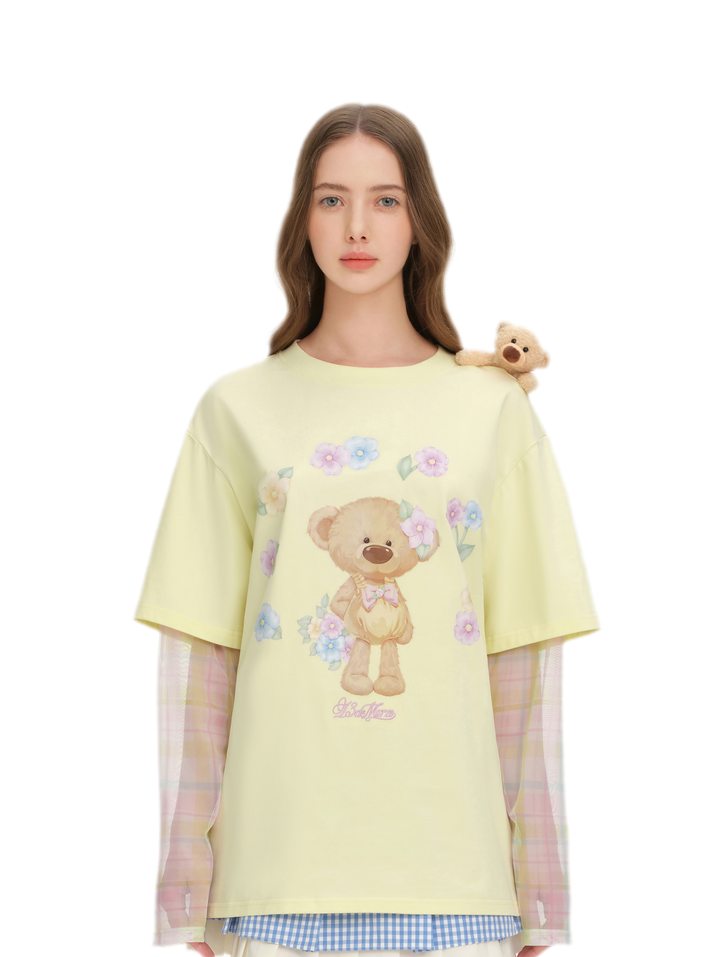 Floral Appliqué Layered T-shirt