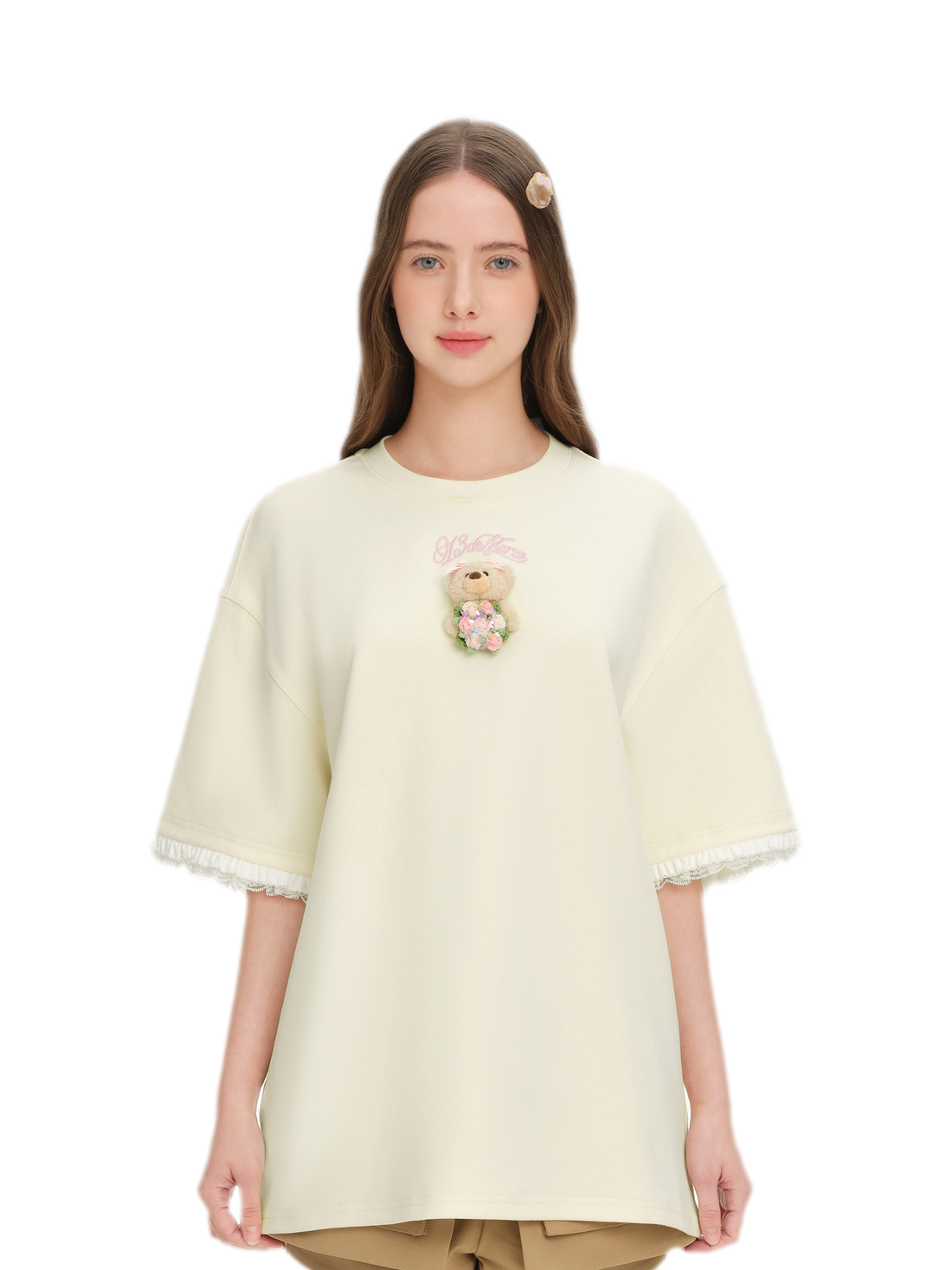 13DE MARZO Bouquet Bear Print T-shirt – T-Shirts &amp; Polos