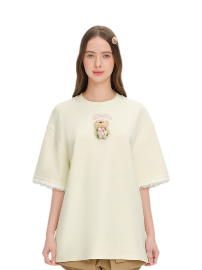 Bouquet Bear Print T-shirt
