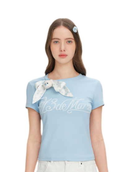 Floral Crossover Short T-shirt