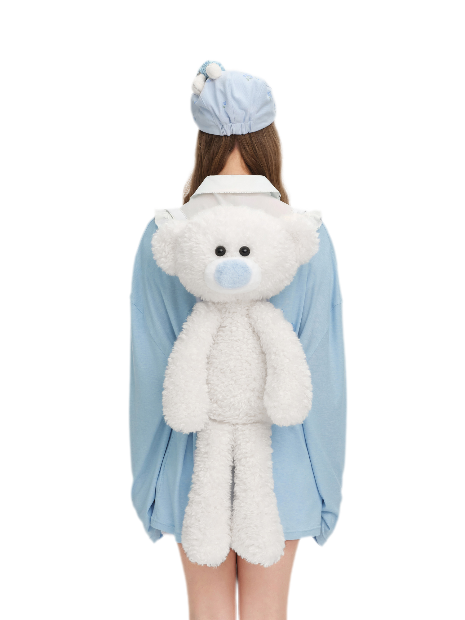 Floral Plush Bear Backpack
