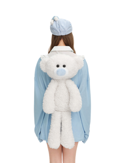 Floral Plush Bear Backpack