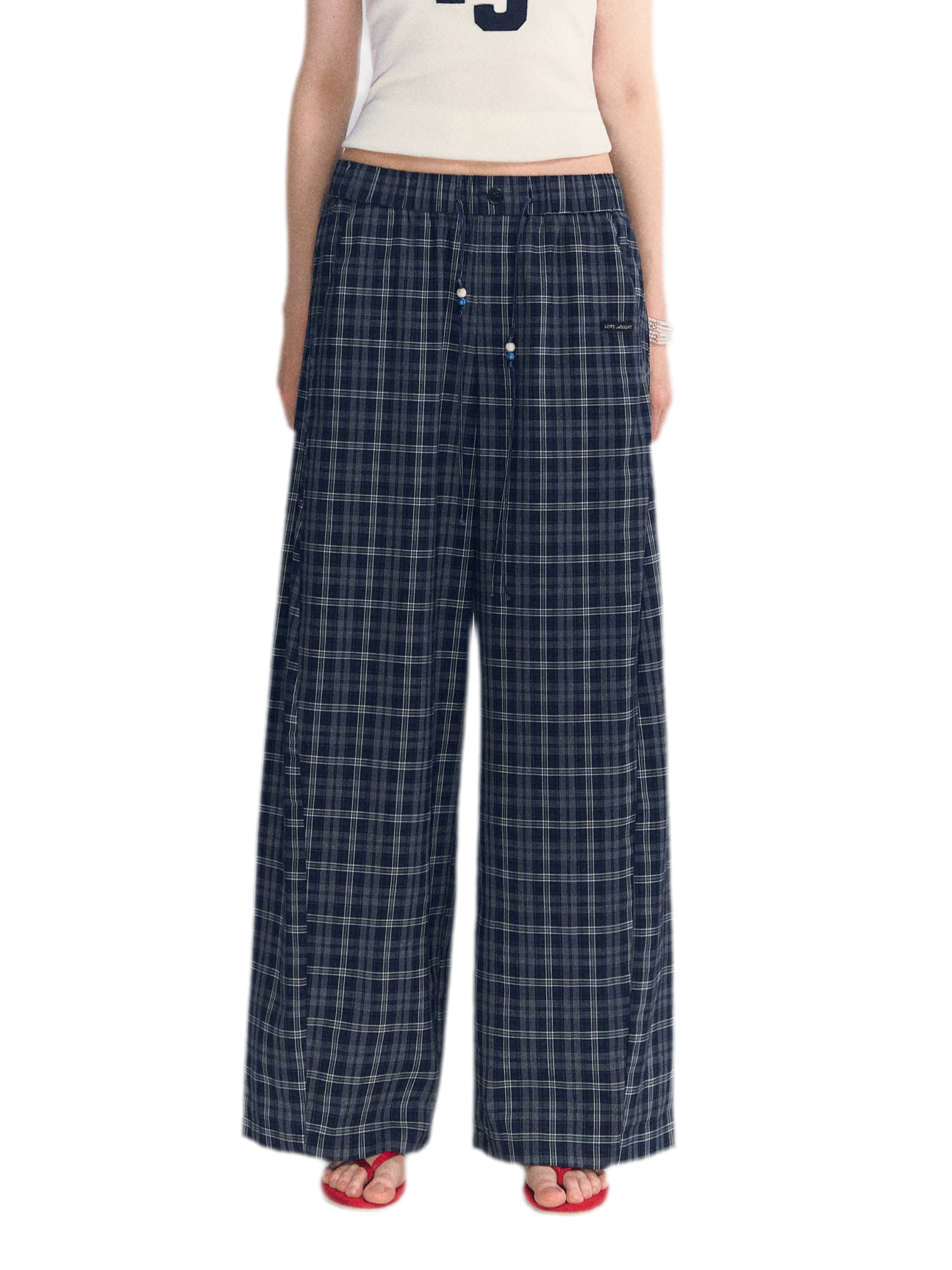 Plaid Wide-Leg Pants