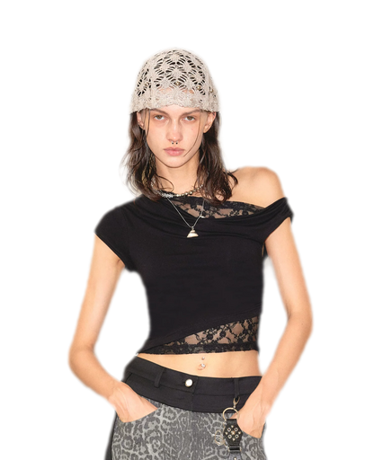 Lace Shoulder Trim Tee