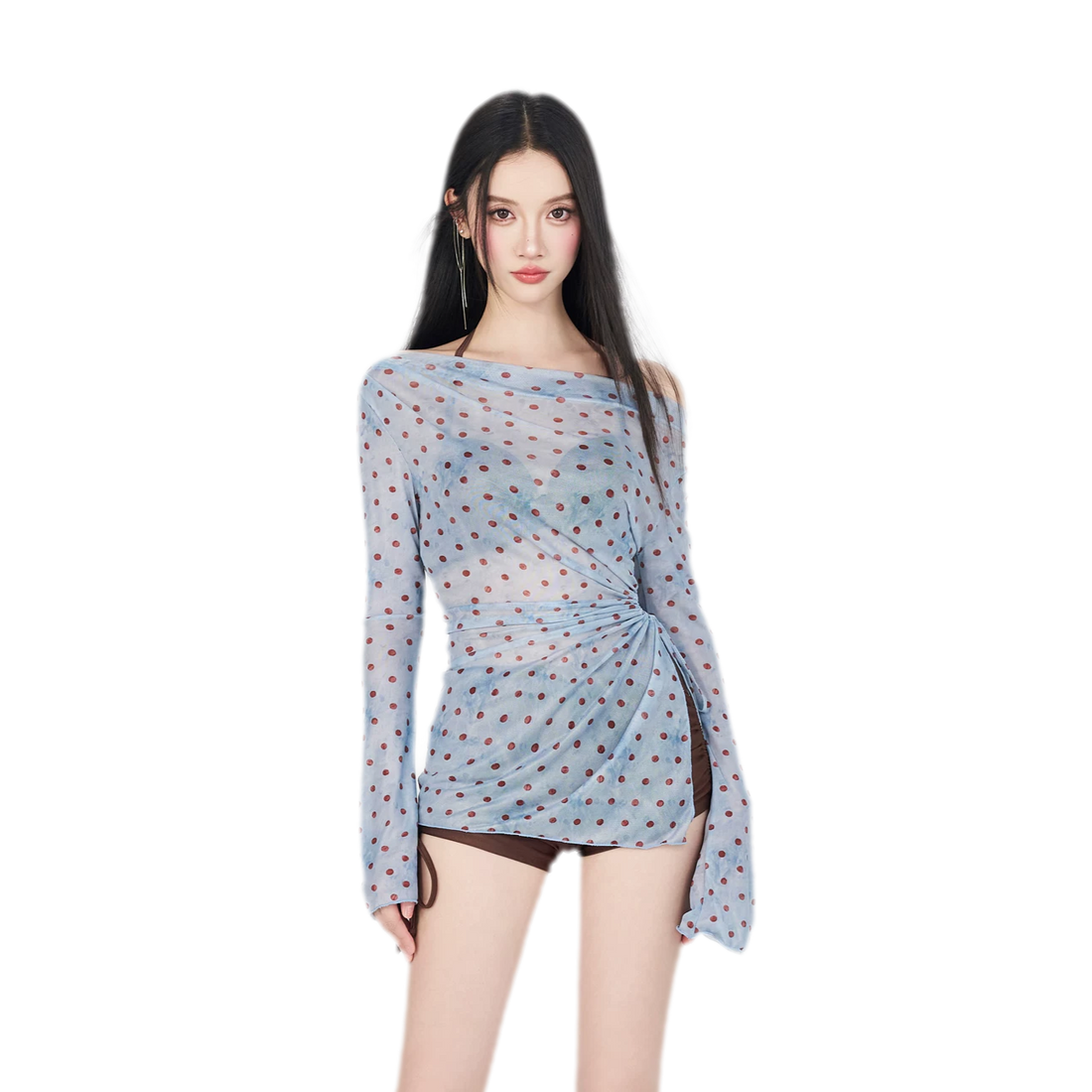 Mesh Ruffle Bikini Set