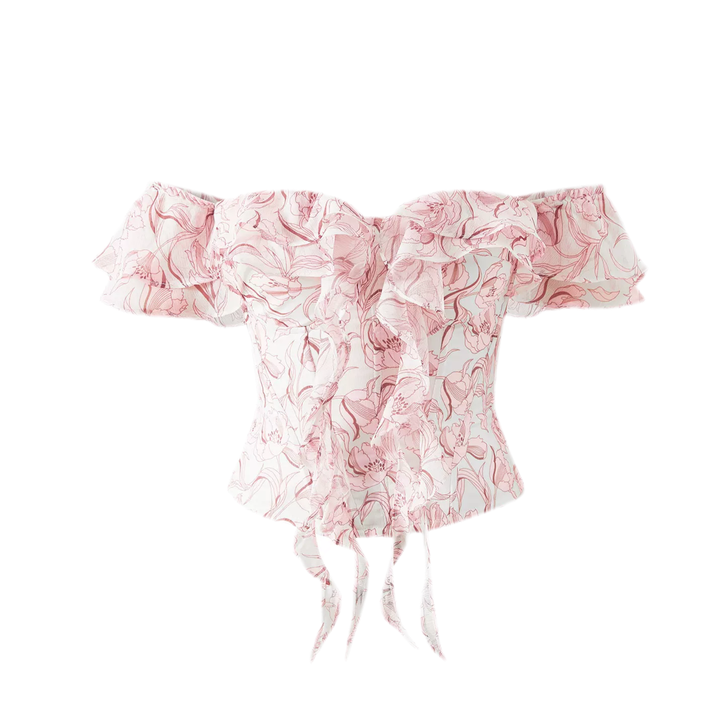 Ruffled Boned Bustier Top
