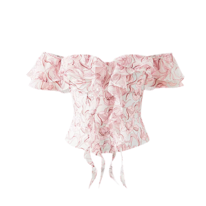 Ruffled Boned Bustier Top