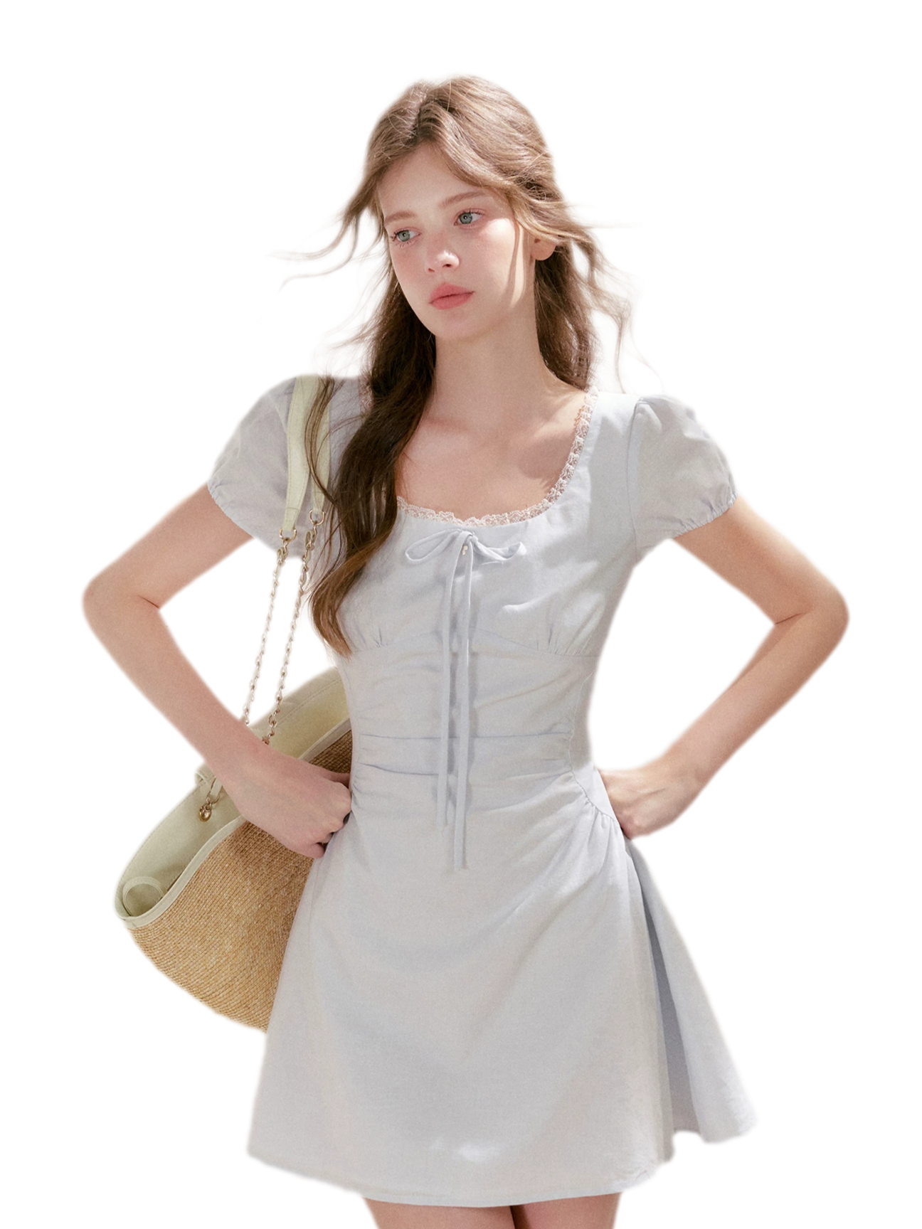 Linen Cotton Puff Dress