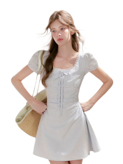 Linen Cotton Puff Dress