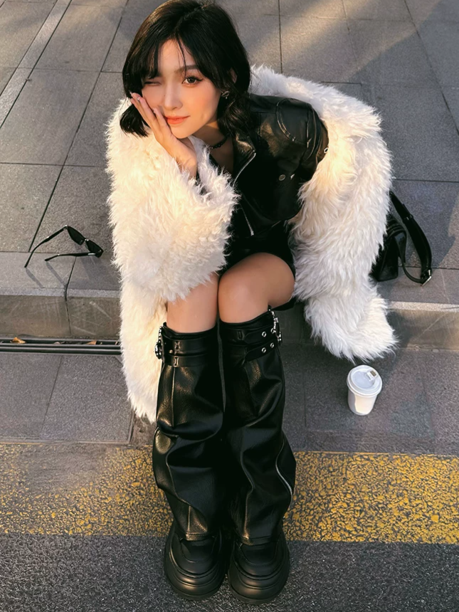 Chain-Detail Height-Boost Boots