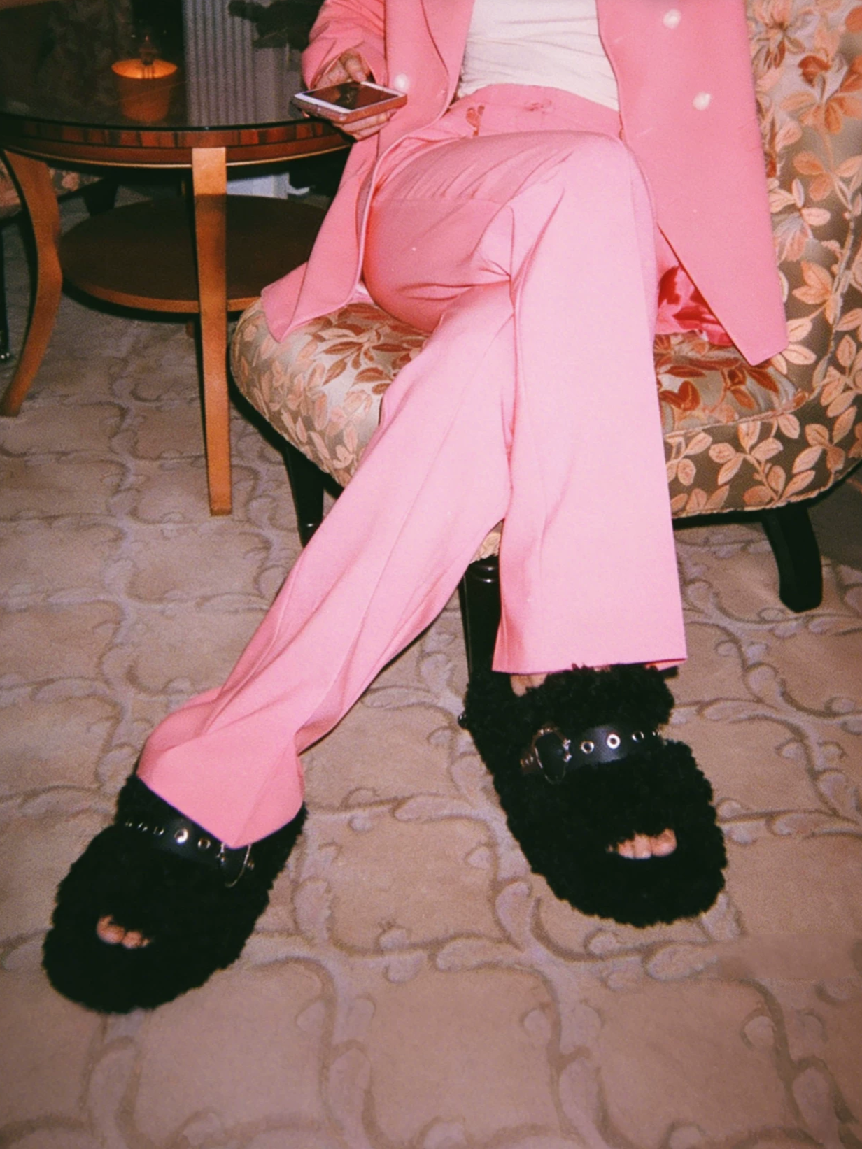 Teddy Fur Platform Mules