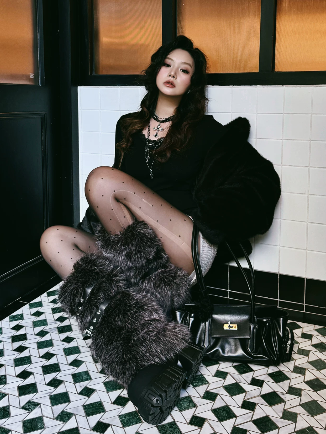 Plush Platform Moto Boots