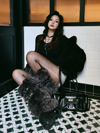 Plush Platform Moto Boots