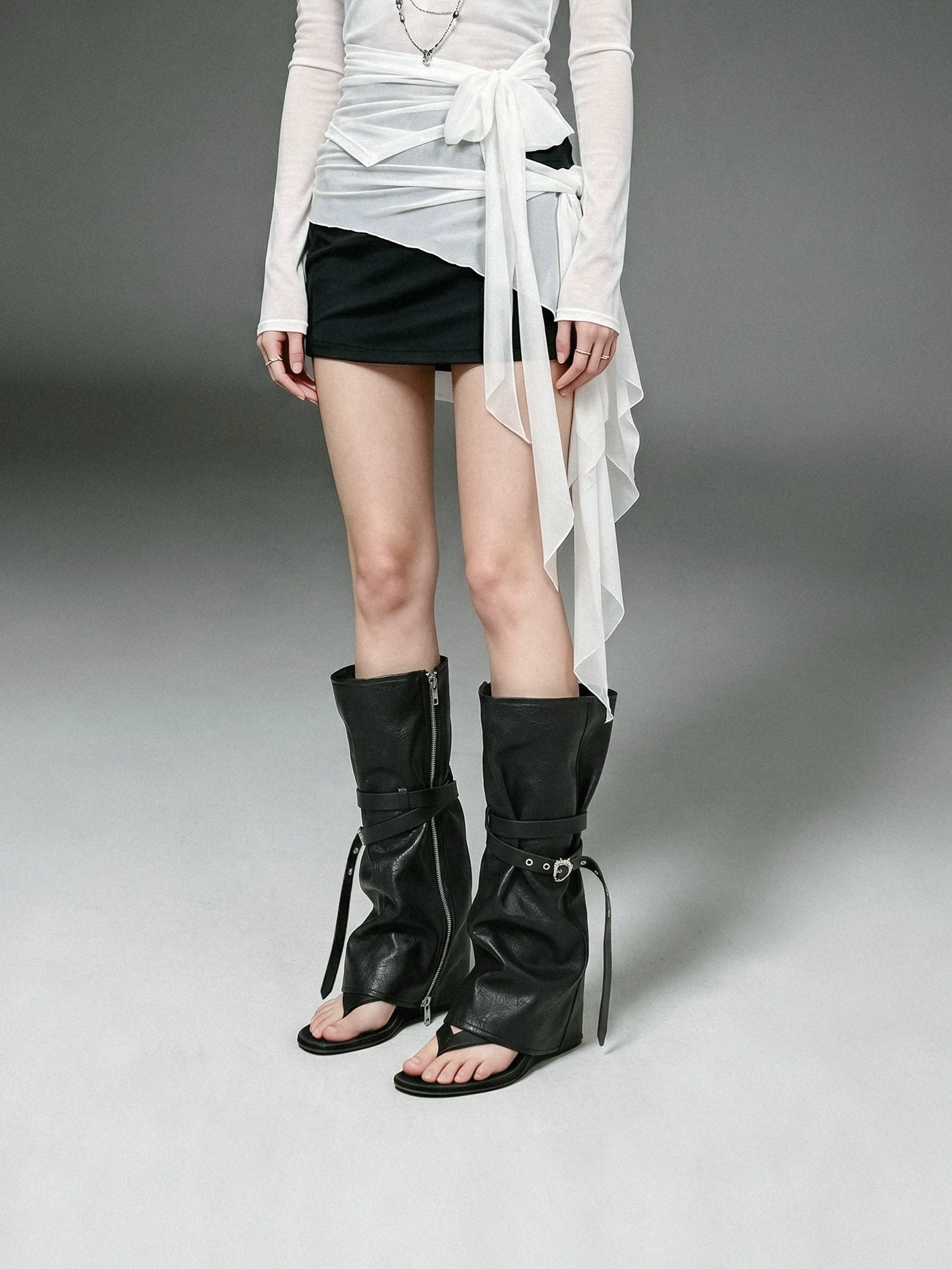 Leather-Textured Slouch Legwarmers