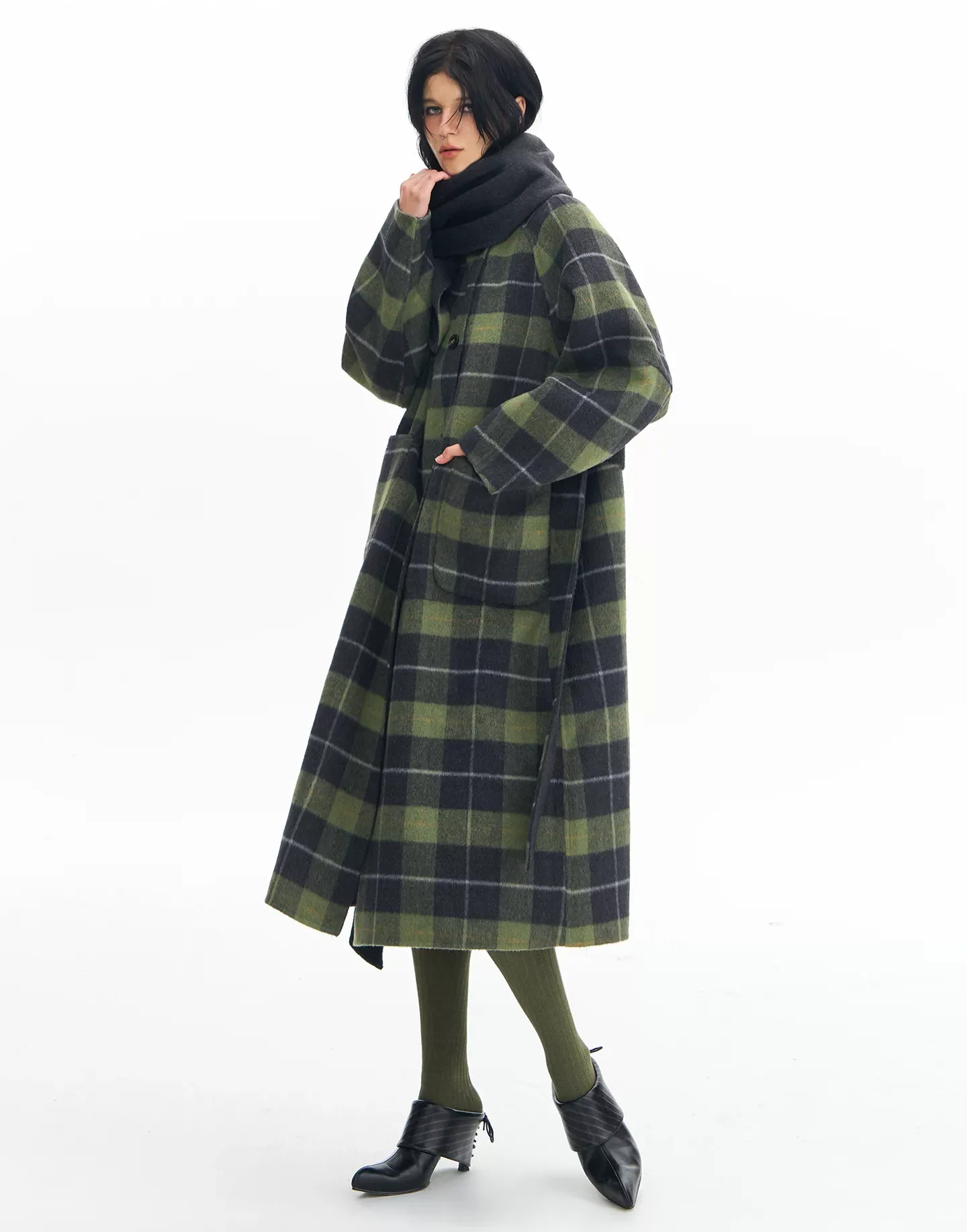 Wool Reversible Wrap Coat
