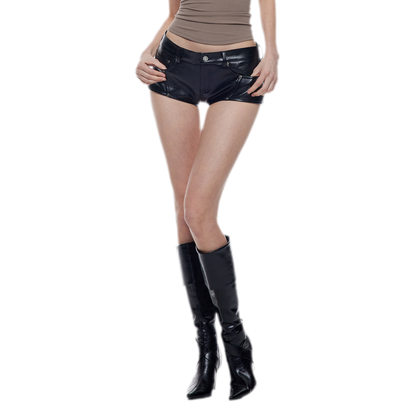 Glossy Faux Leather Shorts
