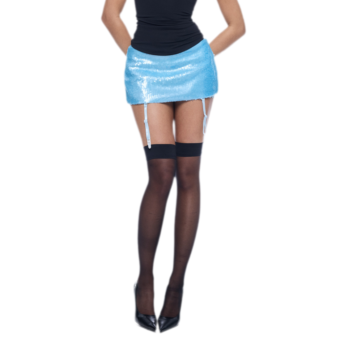 Sequin Lace Mini Skirt