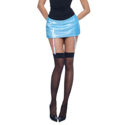 Sequin Lace Mini Skirt
