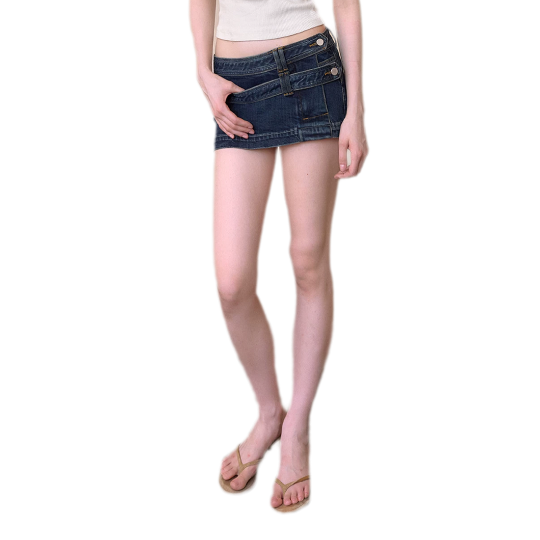 Washed Blue Mini Skirt