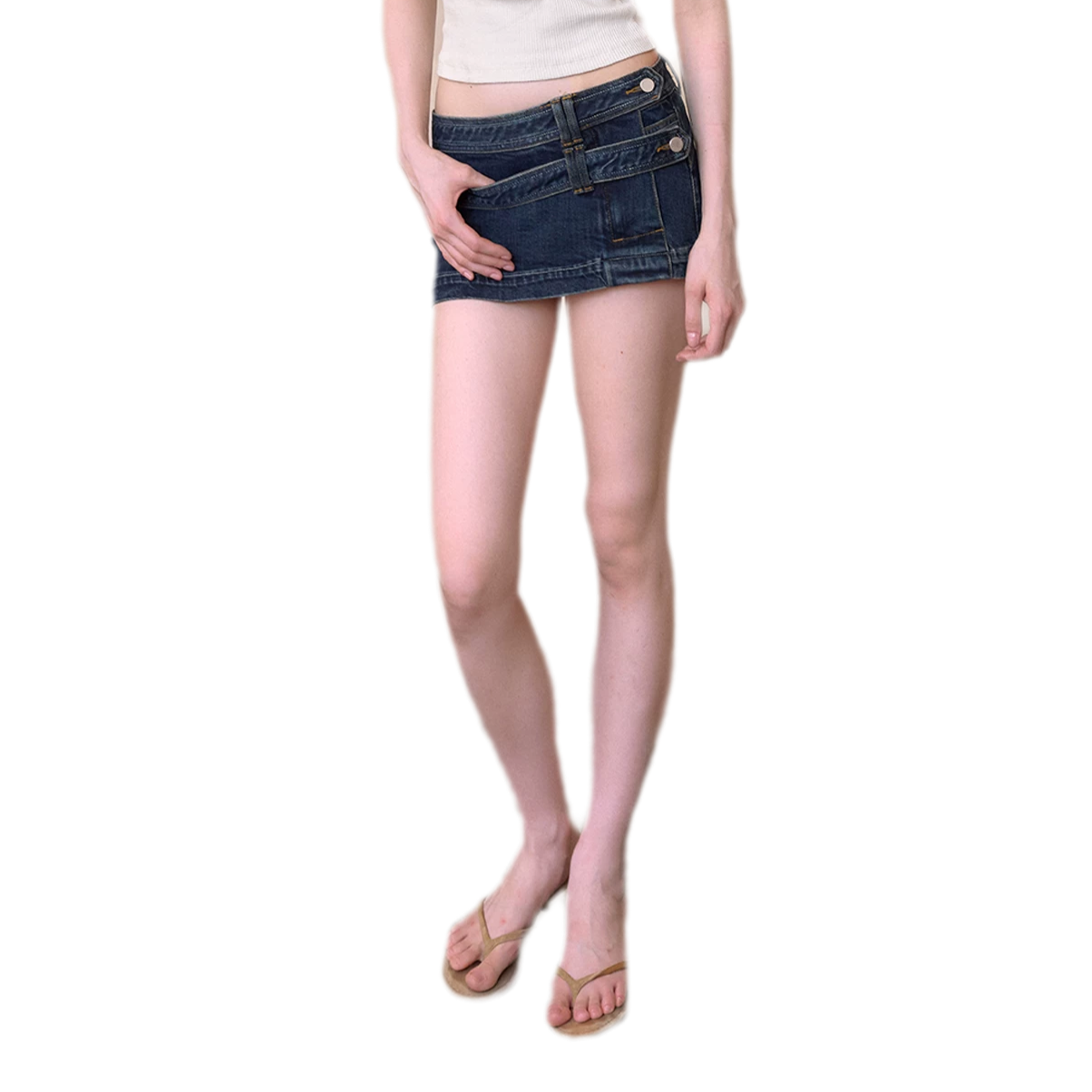 Washed Blue Mini Skirt