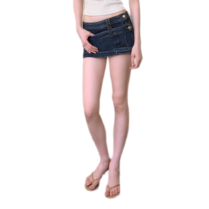 Washed Blue Mini Skirt