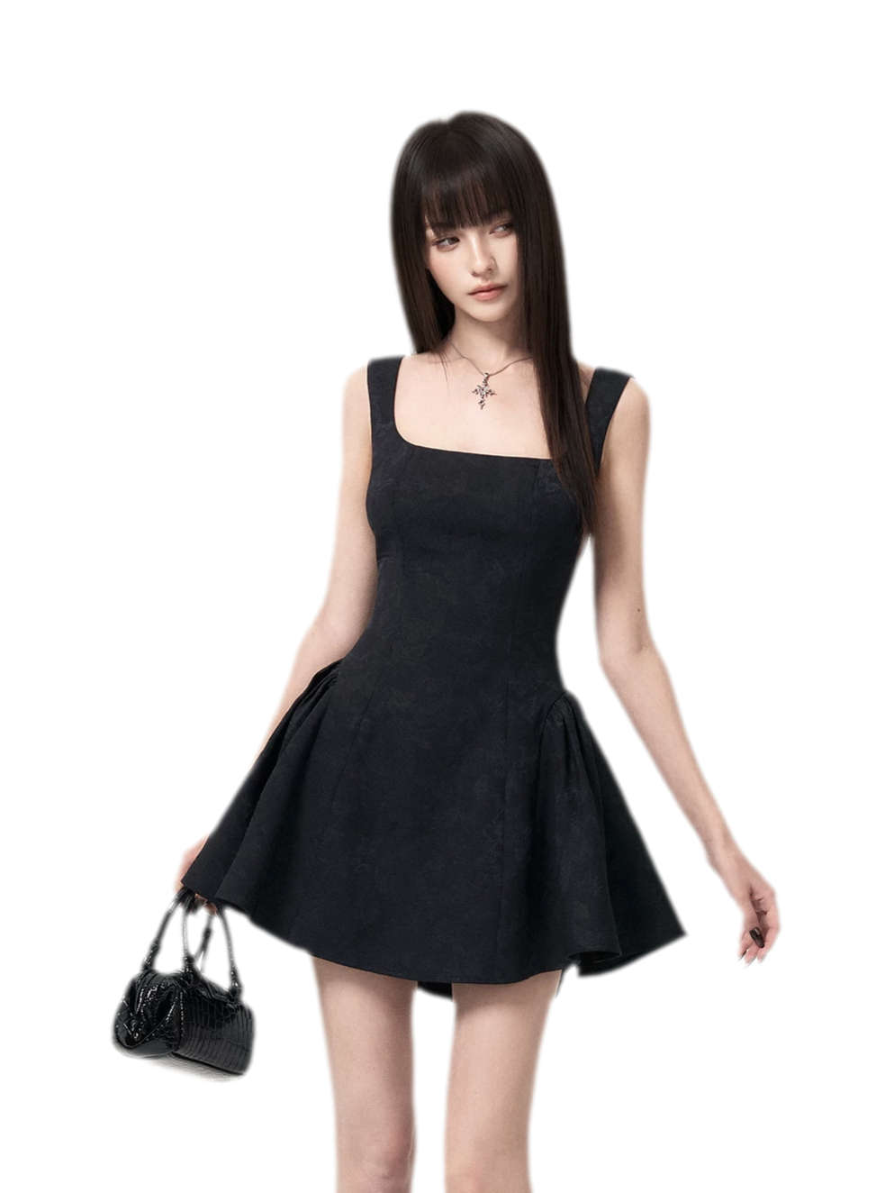 Jacquard Puff Mini Dress