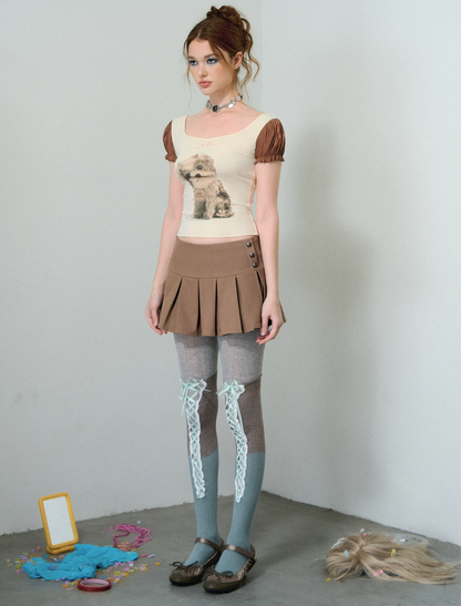 Knitted Square Neck Tee