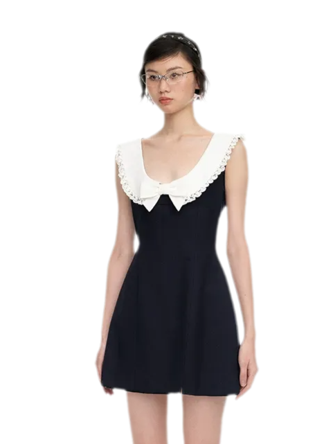 Rhinestone Bow A-Line Dress