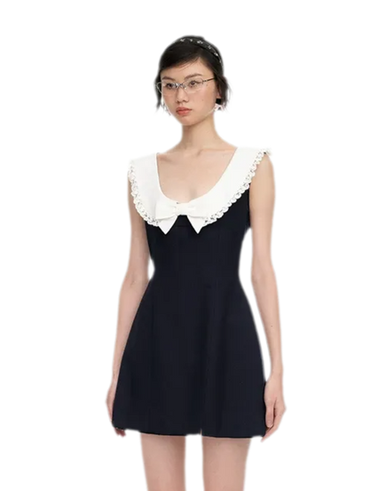 Rhinestone Bow A-Line Dress
