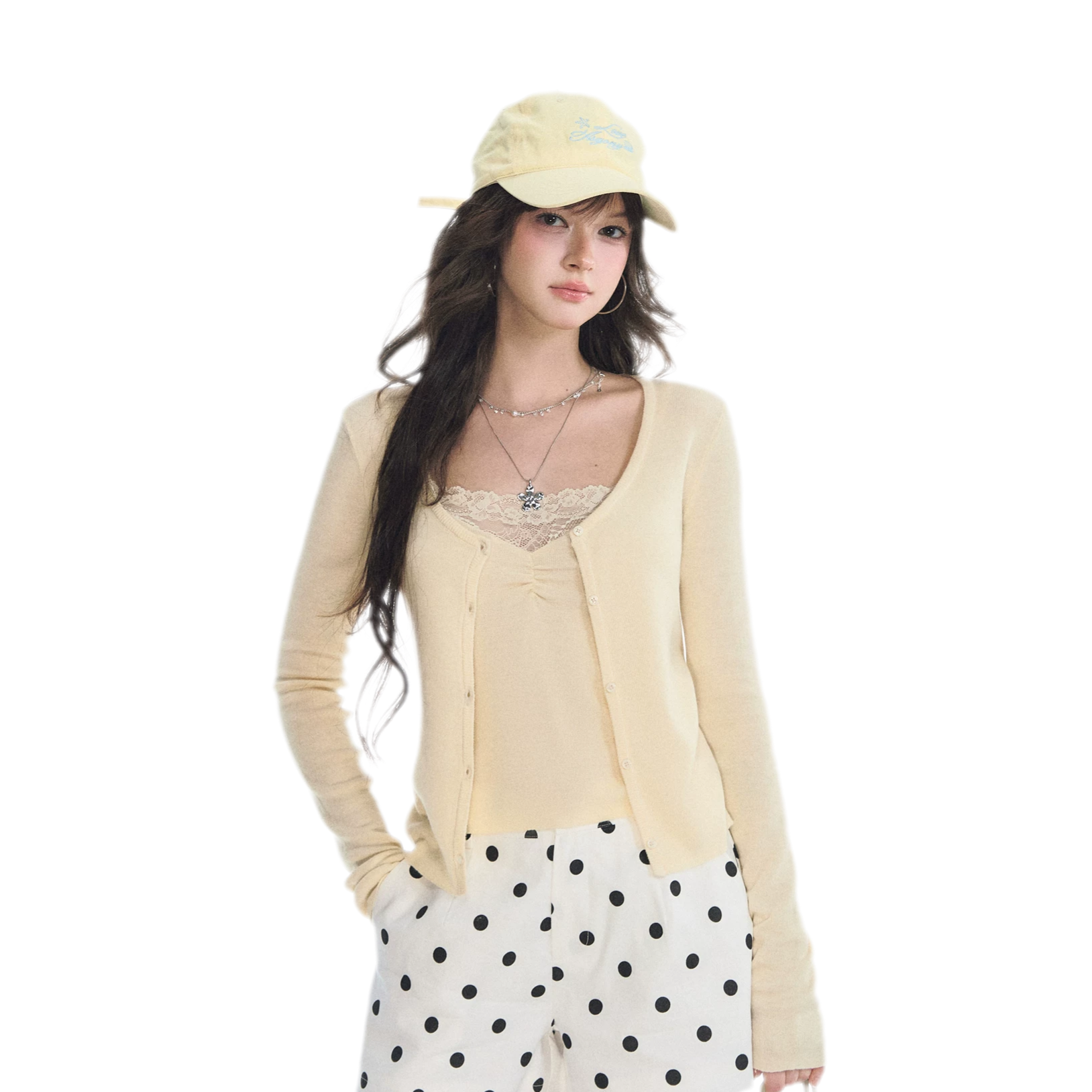 Lace Trim Knitwear Set