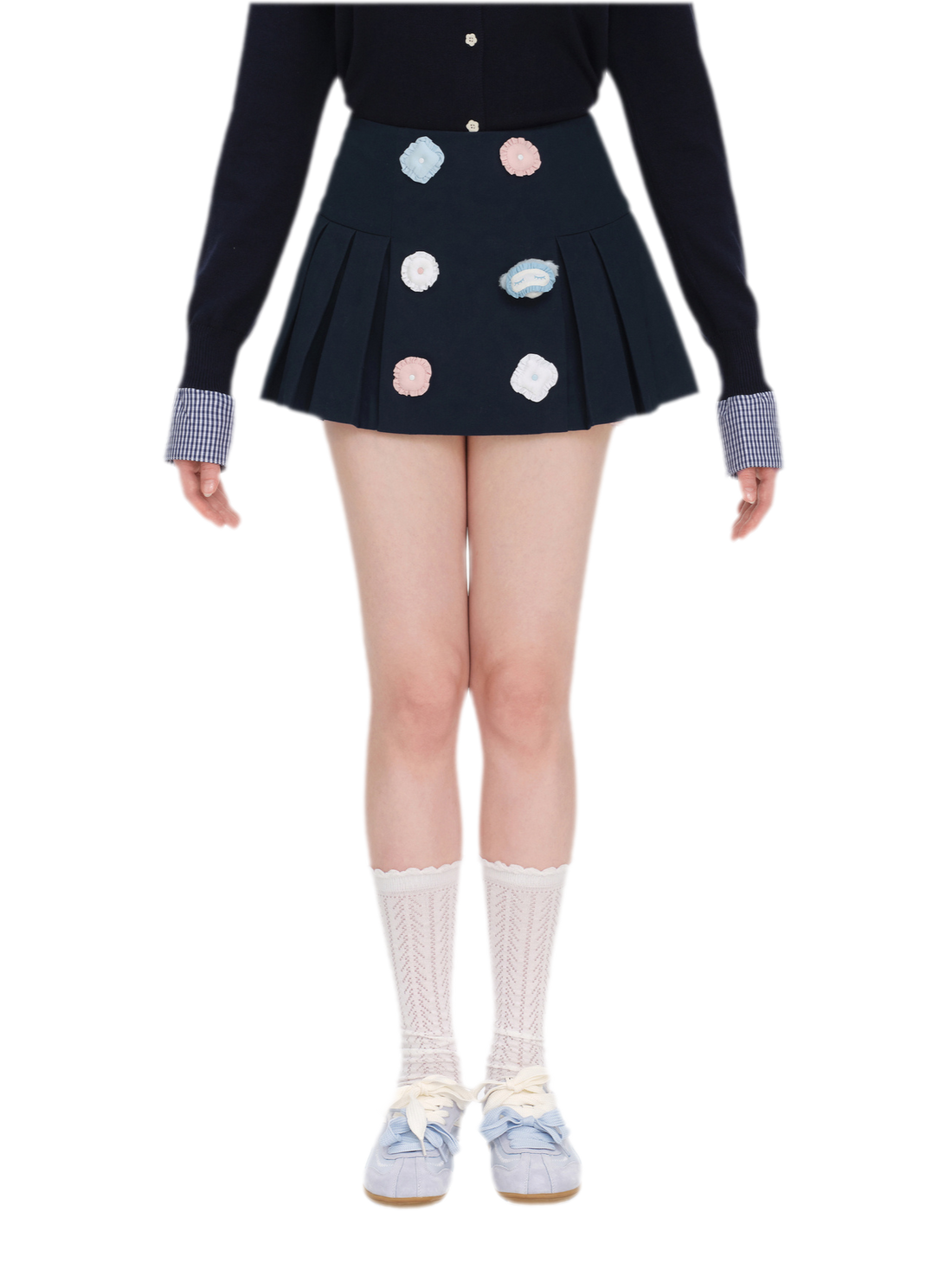 Bear Pleated Cotton Skort