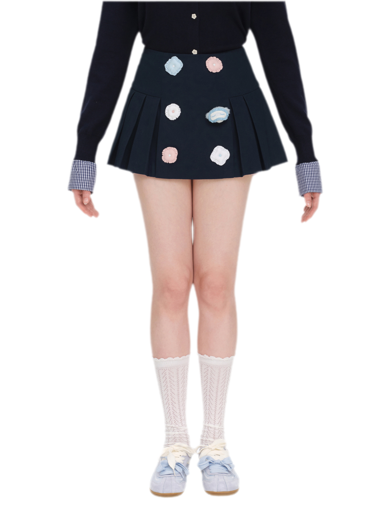 Bear Pleated Cotton Skort