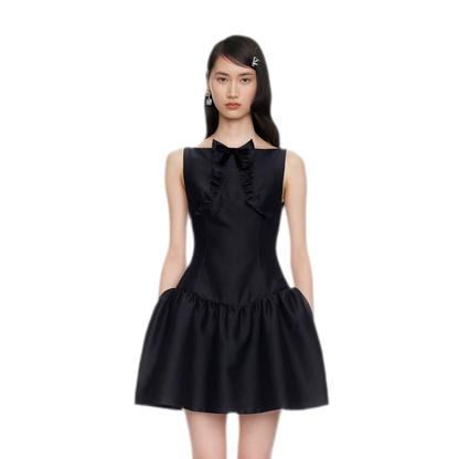 Ruffle Bowknot Mini Dress