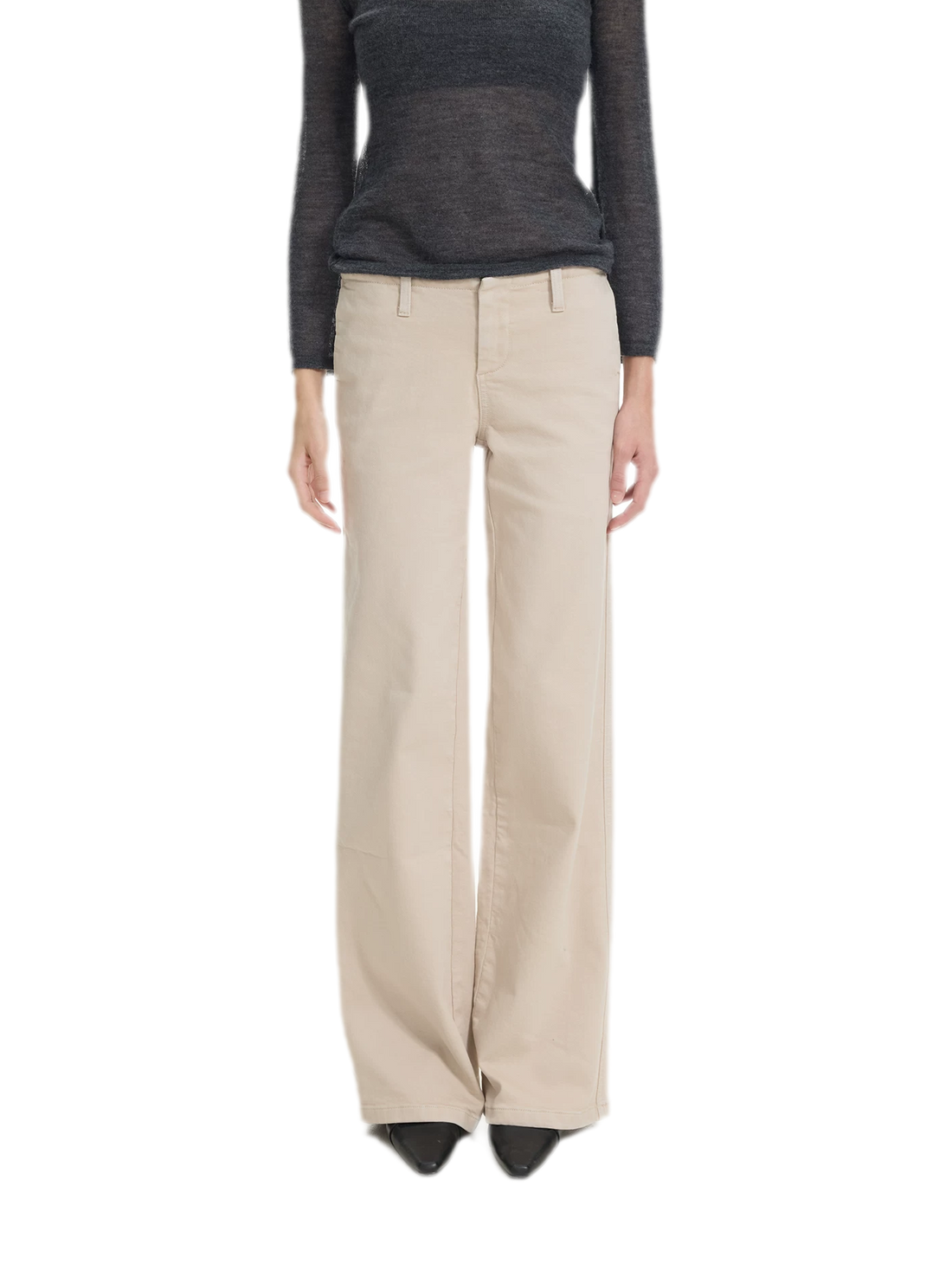Waistband-Free Straight-Leg Denim Jeans