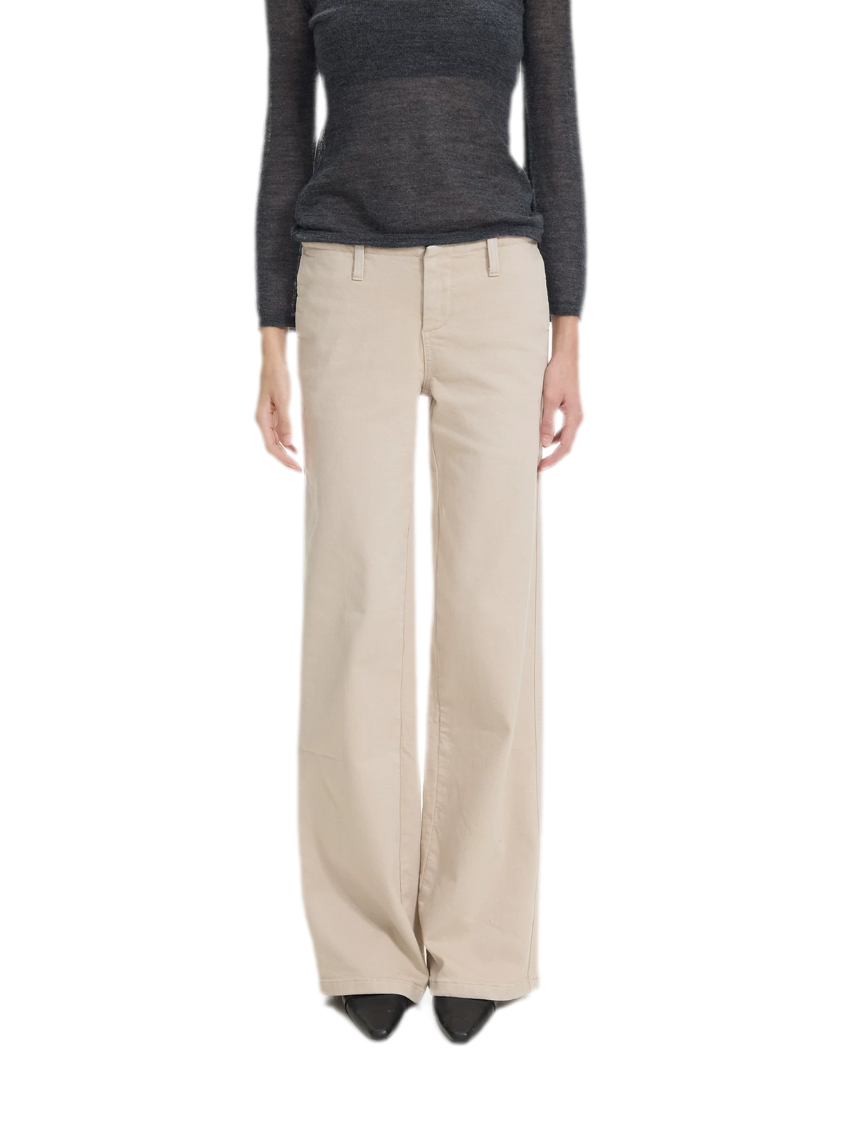 Waistband-Free Straight-Leg Denim Jeans