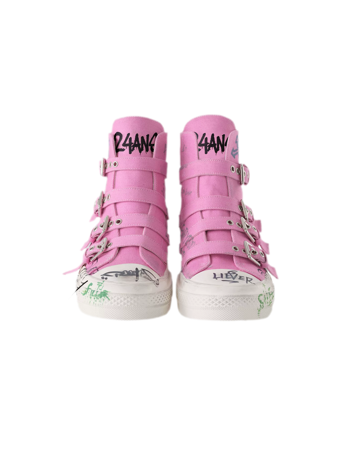 Hand-Drawn Graffiti High-Top Sneakers