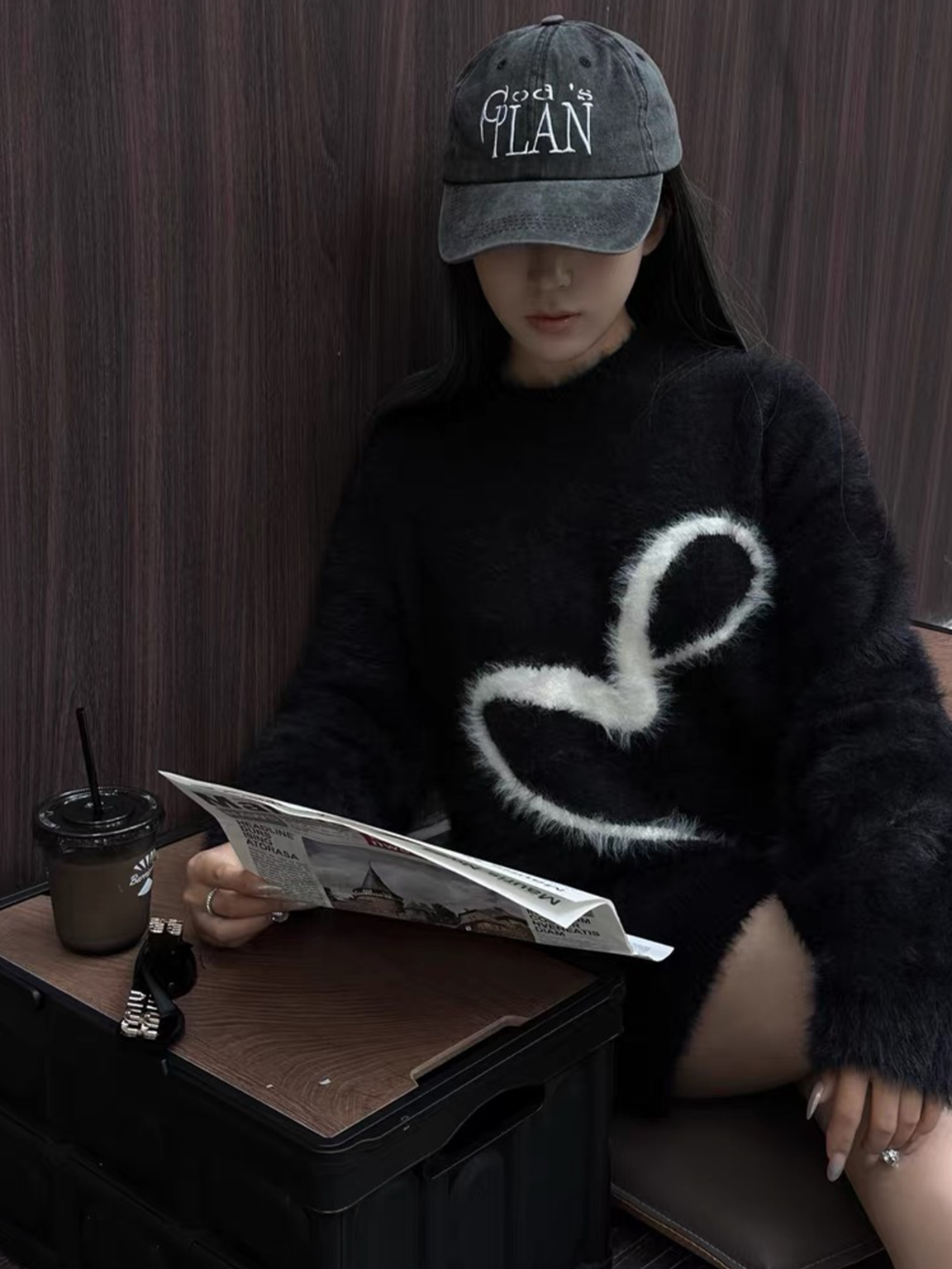 Casquette en denim délavé effet usé